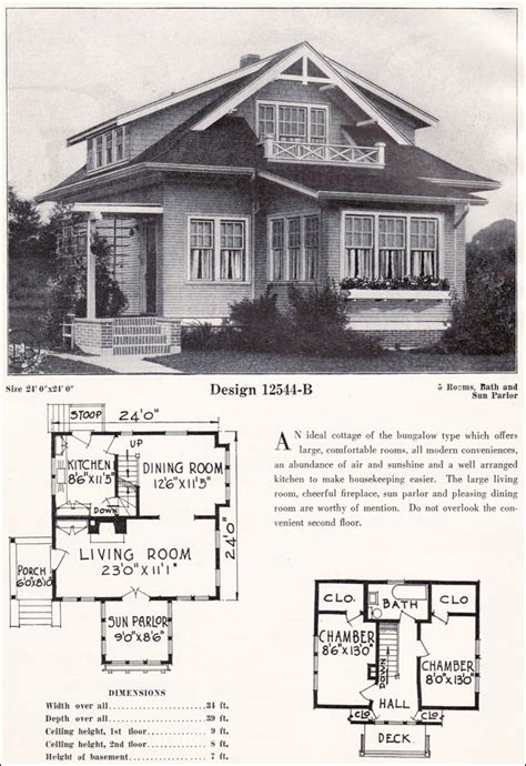 small bungalow cottage plan   bowes company   antique house plans