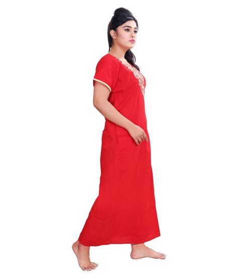 buy rnp cotton nighty and night gowns red online at best prices in