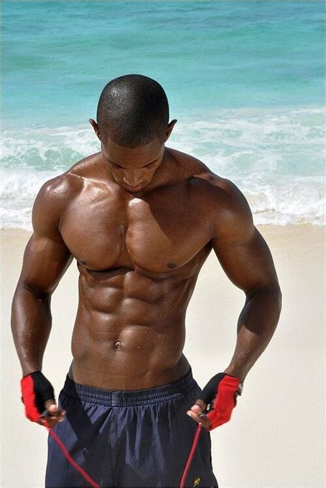 Sexy Black Men Pictures Beach Workout Sexy Black