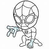 Chibi Spider Man Draw Drawing Step Spiderman Easy Easydrawingguides sketch template