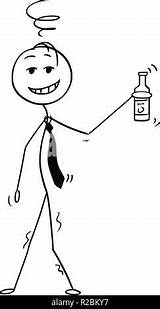 Drunk Stickman Alcoholic Doodle Businessman Cheerful sketch template