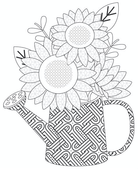 printable coloring pages flowers adults