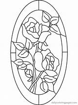 Glass Stained Coloring Pages Flower Adults Printable Color Patterns Rose Detailed Roses sketch template
