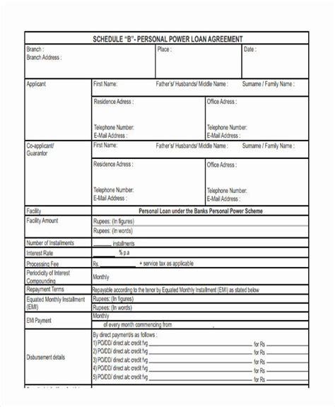 personal loan form template unique  loan agreement form templates