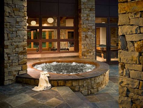 castle stone hottub hot tub outdoor hot tub designs custom hot tubs