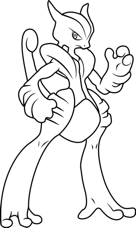 mega mewtwo  coloring page  printable coloring pages  kids