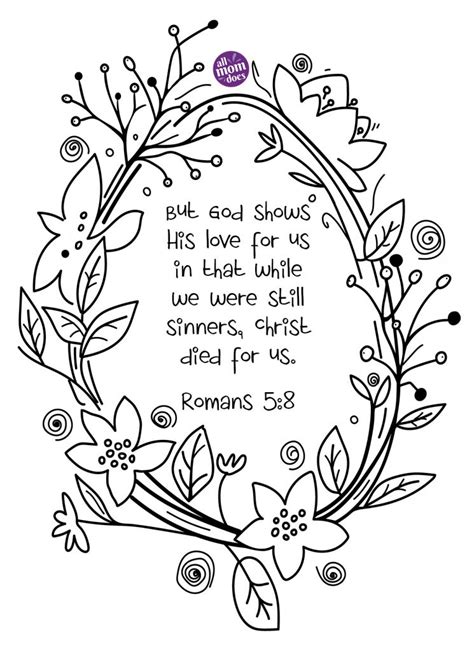 bible memory verse coloring page romans  allmomdoes