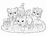 Coloring Christmas Cat Pages Printable Colouring Kitty Dog Kids Printables Museprintables Pdf Adult Choose Board sketch template