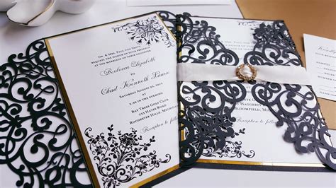 elegant simple wedding invitations black  white