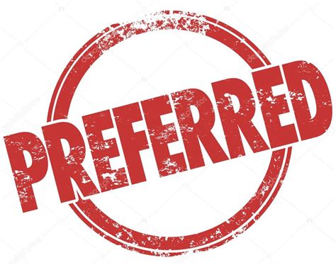 preferred word   red  grunge style stamp stock photo