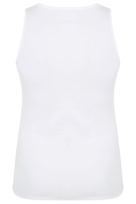 white cotton vest top plus size 16 to 36