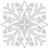 Mandala Coloring Mandalas Snowflakes Simple Snowflake Pages Printable Template Super Star sketch template
