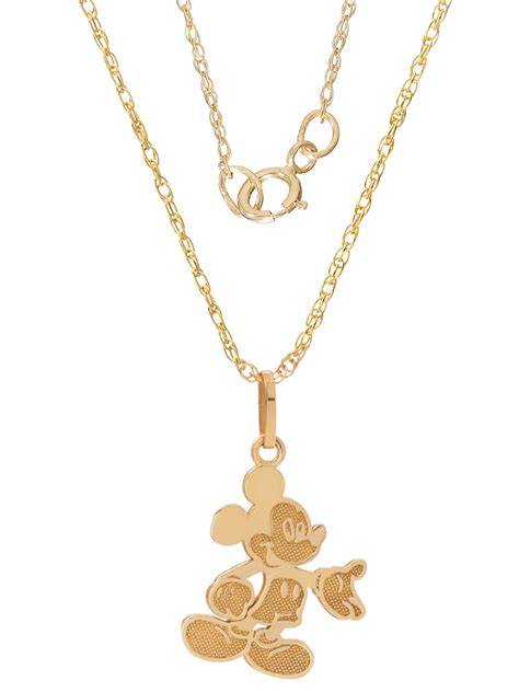 disney mickey mouse pendant necklace  gold filled chain