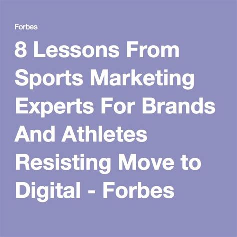 lessons  sports marketing experts  brands  athletes