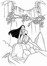 Waterfall Chute Coloriage Pocahontas Colorier Coloriages sketch template