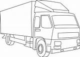 Truck Line Clip Outline Clipart Cargo Delivery Sketch Drawing Pickup Library Coloring Car Fire Food Collection Sketches Cliparts Sweetclipart Semi sketch template