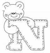 Alphabet Coloring Bears sketch template