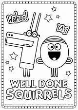 Colouring Squirrels Duggee sketch template