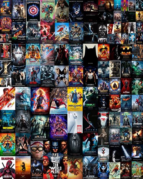 superhero  posters wall decor marvel poster collage kit etsy