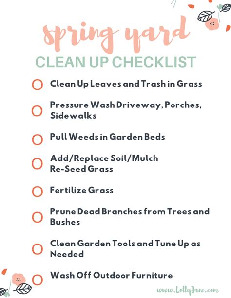 Free Spring Yard Clean Up Checklist Tackle Spring Maintenance Early To