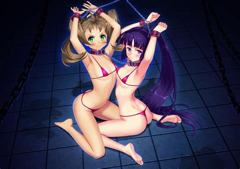 2girls Akatsuki Log Horizon Ass Barefoot Bikini Blush