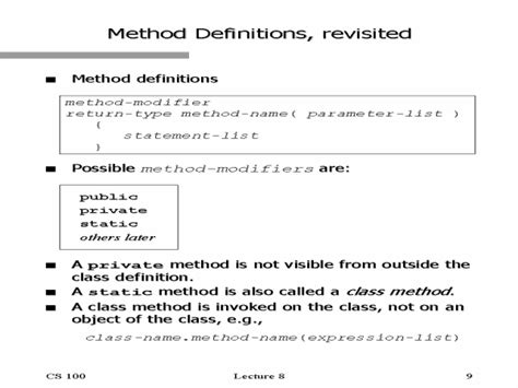 method definitions revisited