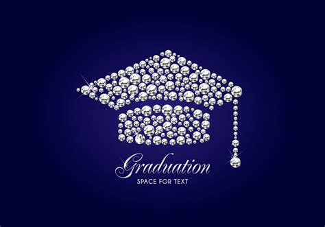 diamond graduation cap vector background   vector art stock graphics images