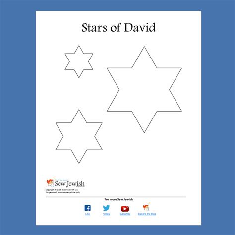 star  david template  printable projectopenlettercom