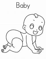 Baby Crawling Drawing Coloring Drawings Babies Infant Getdrawings Hair Paintingvalley sketch template
