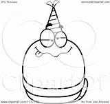 Drunk Worm Wearing Hat Birthday Party Clipart Royalty Vector Cartoon Thoman Cory Illustration sketch template