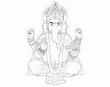 Coloring Pages India Bollywood Ganesh Adults Wisdom Intelligence God sketch template