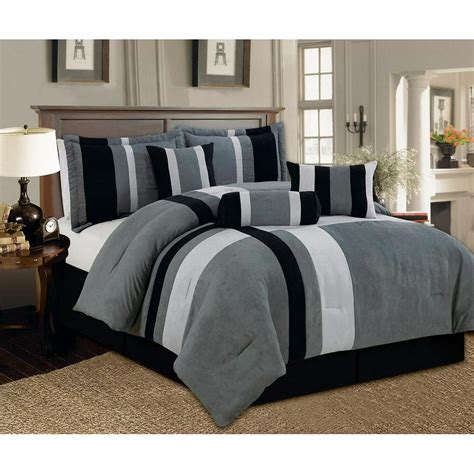 aberdeen full size  piece luxurious comforter set micro suede soft bed