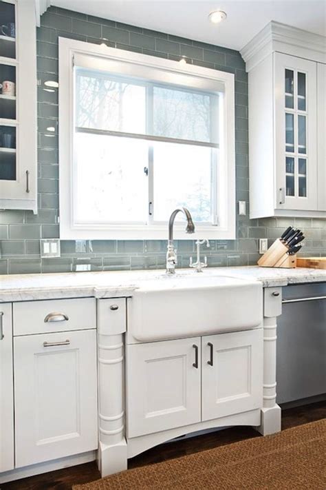 gray glass subway tile backsplash design ideas