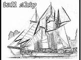 Coloring Pages Ship Sailing Ships Tall Getcolorings Color sketch template