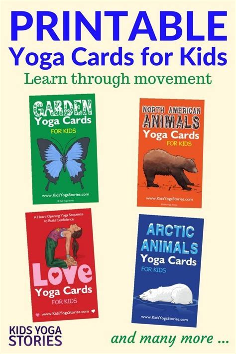 collection  printable yoga cards  kids movement