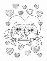Owls Valentine Ausmalbilder Valentinstag Owl Hearts Primarygames Eulen Herzen Mandala Adults Eule Malvorlage Tiere Bff Coloriages Coeurs Coloriage Drus Zumba sketch template