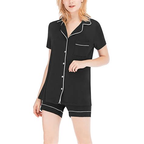 Amavo S 2xl Womens Notch Collar Short Sleeve Sleepwear Two Piece