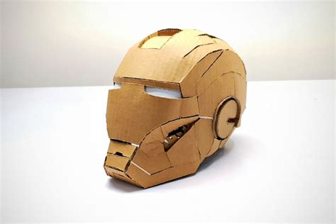 diy cardboard iron man helmet  surprisingly awesome