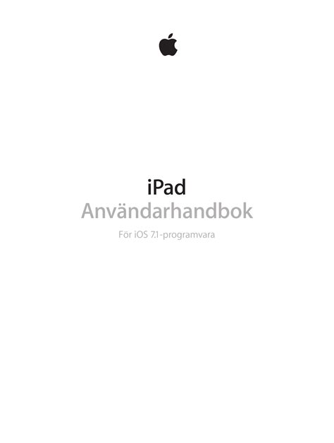 apple ipad  anvaendarhandbok user manual  pad foer os  programvara ios anvandarhandbok