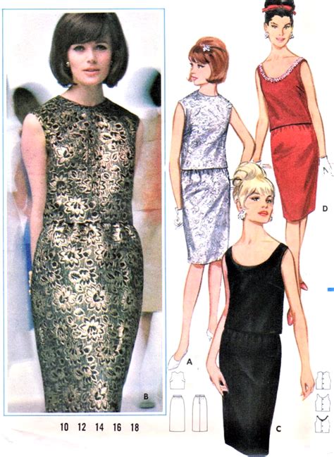 1960s butterick 3338 classy two pc evening dress pattern cocktail party
