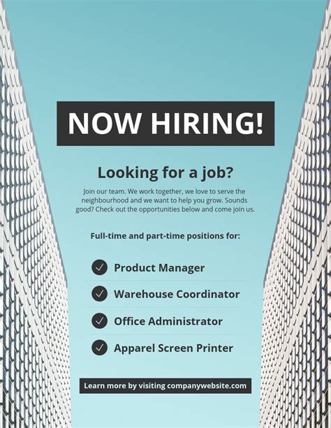 hiring modern business poster idea venngage poster examples
