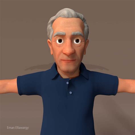 artstation 3d old man character morad 60 years old