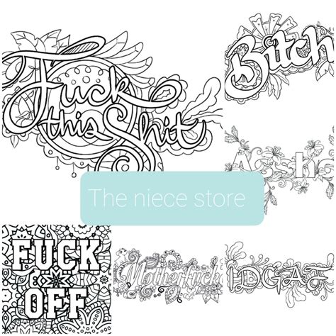 Adult 20 Coloring Pages Cursing And Swearing Pages For Etsy