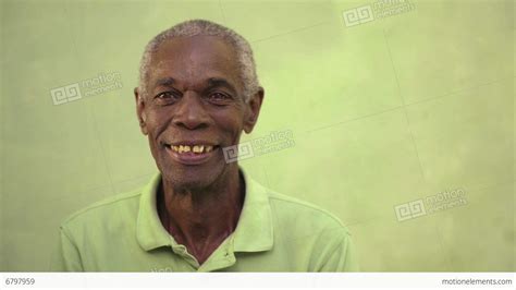 Happy Old Black Man Smiling And Looking At Camera Stock Video Footage