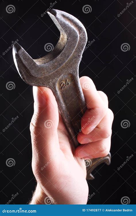 Hand Holding Spanner Wrench Stock Image Image Of Professional