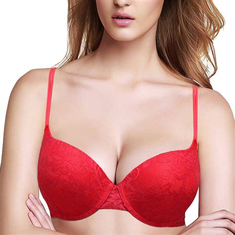 New Sexy Push Up Red Bras For Women Plus Size A B C D Cup Brassiere