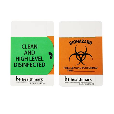 labeling  signage high level disinfected label healthmark industries
