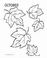 Autumn Coloring Pages Leaves Fall sketch template