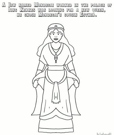 queen esther  coloring page  printable coloring pages  kids