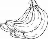 Bananas Bunch Coloring Banana Pages sketch template